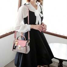 Small Crossbody Bags For Women Fashion Plaid Purses For Teenage Girls Lightweight Handbags Shoulder Bag - Hồng - Xem 3