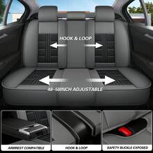 PU Leather 3D Car Seat Covers For 5 Seat Cars Full Set Full-Wrap Cube Style Universal Fit For All Seasons Front Rear Cushion Protector Interior Accessories Gift Decor - 灰色的 - 查看 4