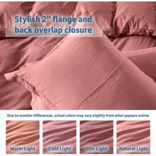 Soft Prewashed California King Duvet Cover Set, 3 Piece, Zipper Closure, 104x98 Inches Duvet Cover And 2 Pillow Shams - No Comforter,  In 2025 - Pink Clay (No Comforter) - View 7