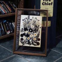 12 Types 48PCS Real Dried Pressed Flowers Resin, Leaf Plant Herbarium Jewelry Making Black And White - Black and White - View 2
