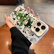 Custodia compatibile con anime giapponesi per Apple 15, 14, 13, 12, 11, XS, XR, X, Pro, Max, Plus, colorata in argento - compatibile con custodie per iPhone 17, 17 Pro, 17 Pro Max