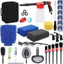 Heiß verkaufendes Autoreinigungswerkzeug 40-teiliges Set mit Schaumstoffpistole Sprüher große Reinigungswaschhandschuhe Handtücher