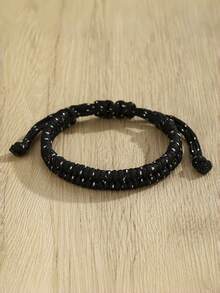 Bracelet tressé fait main, bracelet de corde ajustable vintage bohème coloré, nœud en forme de 8, cadeau de couple bicolore