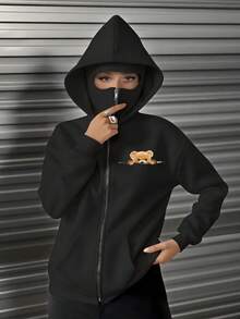 Áo khoác có mũ dài quá khổ, có thể dùng như mũ trùm đầu, khẩu trang, áo nỉ hai lớp có mũ, thích hợp cho mùa thu/đông, đi nghỉ mát, đi học, ở nhà, mặc hàng ngày, dạo phố, chụp ảnh, phong cách tối giản, Y2K, thường ngày, đại học, thời trang đường phố, công sở, dễ thương, gợi cảm, lý tưởng cho trang phục mùa thu/đông của nữ, trang phục Giáng sinh/Năm mới, áo khoác ngoài, cosplay, phụ kiện thời trang. Áo khoác có mũ này tiện lợi khi mặc và cởi, là món đồ không thể thiếu đối với phụ nữ. - màu đen - Xem 3