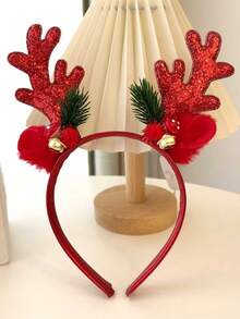 1 Stück - Weihnachts-Haarreife, Weihnachts-Geweih-Haarschmuck für Frauen, Feiertags-Dekorations-Geschenke, große Schleifenhaarreife, Haarschmuck, Weihnachts-Dekorations-Geschenke