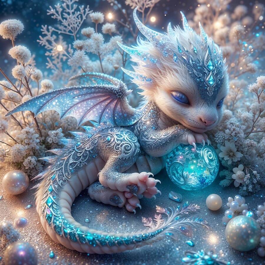 5D Square/Round Diamond Painting Kit, Sleeping Dragon, Full Artificial Diamond Rhinestone Mosaic Painting, Diamond Art Kit, Home Decor Office Home Wall Art Decoration - 彩色 - 查看 1