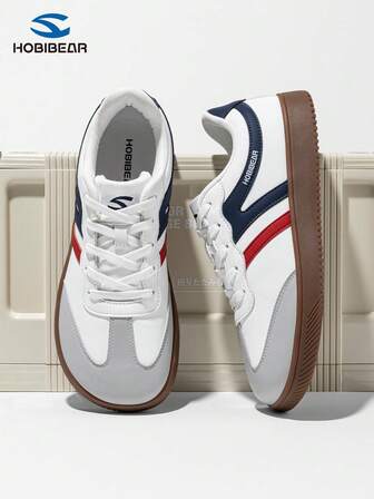 HOBIBEAR 1双男女通用防水运动鞋，保暖柔软橡胶鞋底，舒适的北欧健走鞋，德国青少年训练鞋，蓝白配色