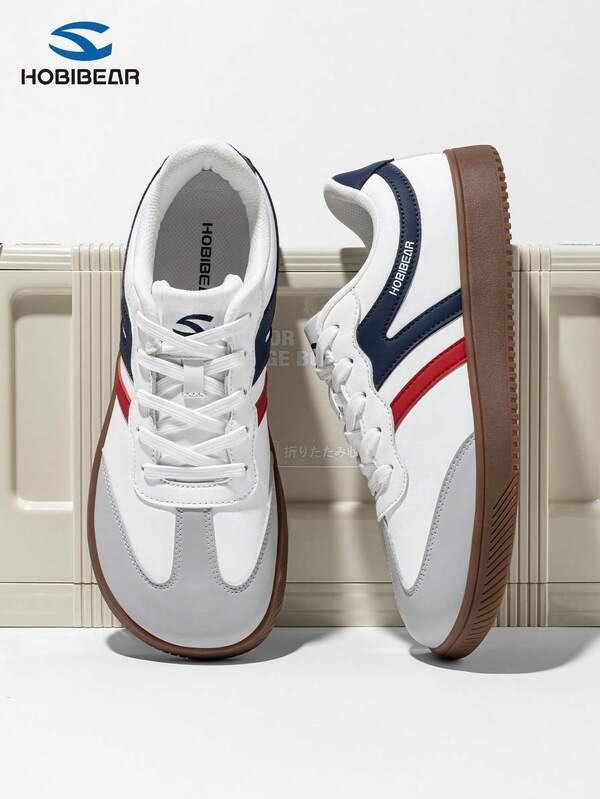 HOBIBEAR 1 Par de Sapatos Esportivos à Prova d'Água Unissex, Sola de Borracha Macia e Quente, Sapatos de Caminhada Nórdica Confortáveis, Tênis de Treinamento Alemão para Adolescentes, Azul e Branco