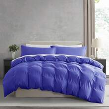 Soft Prewashed California King Duvet Cover Set, 3 Piece, Zipper Closure, 104x98 Inches Duvet Cover And 2 Pillow Shams - No Comforter,  In 2025 - Xanh hoàng gia (Không có chăn) - Xem 1