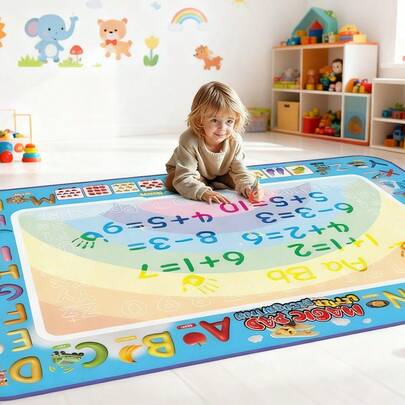 Juguete de lienzo mágico de agua que se puede usar para pintura con agua, pizarra de dibujo, manta de graffiti de colores mágicos, lienzo de agua, juguete para niños para escribir, reutilizable, regalo de cumpleaños para bebés