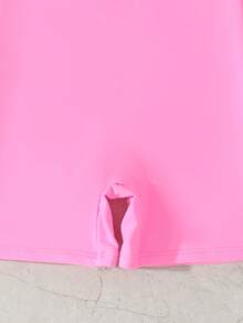 NB VEST Children's Swimsuit With Long Sleeves And Love Print 2025 I3616 - 玫紅色 - 查看 3