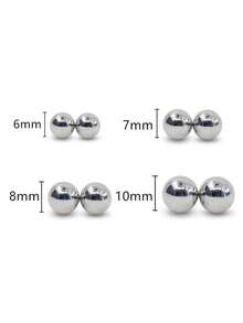 1对女士夹式假乳环，精致银色仿乳环，无需穿孔 - Silvery - 查看 7