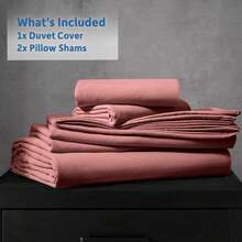 Soft Prewashed California King Duvet Cover Set, 3 Piece, Zipper Closure, 104x98 Inches Duvet Cover And 2 Pillow Shams - No Comforter,  In 2025 - Pink Clay (No Comforter) - View 9