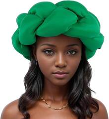 Exaggerated Big Braid Band African Silk Turban For Women Nigeria Wedding Headpiece Female Headbandhalloween - màu xanh lá - Xem 12