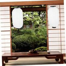 2 Faroles Linterna Japonesa Pantalla De Lmpara Decorativos Japoneses Adornos Colgantes Plegables Tela De Seda Rojo para Decoracin Navidea De Restaurantes Y Hogares, 17.6x 9.8 - blanco - Ver 10