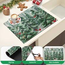 1pc Christmas Theme Trivet Mat, Christmas Pattern Absorbent Drying Mat, Kitchen Decor Coffee Machine Mat, Handmade Coffee Pot Draining Mat, Kitchen Floor Mat, Dining Table Mat, Kitchen Counter Dish Drying Mat, Breakfast Mat, Anti-Slip Heat-Resistant Draining Mat, Diatomite Draining Mat, Hides Stains, Super Absorbent Kitchen Mat, Easy To Clean Dish Rack Mat, Suitable For Kitchen, Dining Table, Cafe, Bar, Holidays, Parties, Home Decor, Holiday Gifts