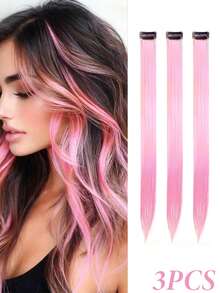 16 piezas de extensiones de cabello de colores con clip - Mechones sintéticos de arcoíris de 22 pulgadas con 8 colores para niños y niñas, regalo de fiesta de cumpleaños - Multicolor - Ver 15