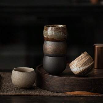 1 Stone Tea Cup, Japanese Antique Master Cup, Kungfu Tea Set 80ml Retro Handmade Ceramic Coffee Cup Matcha, And Home Office Are All Very Suitable