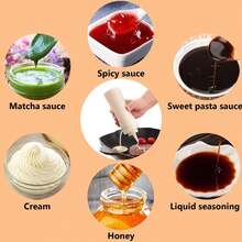 6 Botellas Exprimibles 8 Oz ástico para Condimentos - Tapa Giratoria, Medida Incluida y A Prueba Fugas - Ideal para Salsa Chili, Aceite y Glaseado - Multicolor - Ver 4