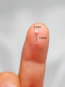 1 件 24G 925 纯银鼻环耳钉方晶锆石鼻穿孔身体饰品 2.5 毫米 CZ 穿孔鼻饰品女士