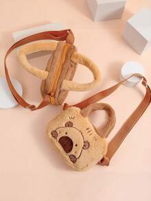 Adorable Plush Capybara Crossbody Bag For Girls - Lightweight, Foldable Shoulder & Phone Purse With Adjustable Strap, Perfect For Outings And Parties - Multicolor - View 4