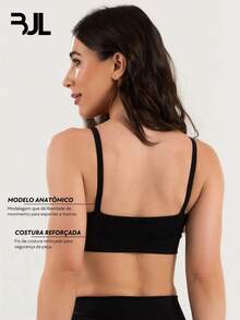 Women's Fitness Strap Top ZERO TRANSPARENCY Basic With Lining, Entry For Training, Gym, Yoga, Bodybuilding - Black - View 5