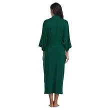 Women's Long Robes Ladies Kimono Bathrobes Full Length Robes Soft Modal Sleepwear Nightgown{"Size_name":"X-Large","Color_name":"DarkGreen"} - Darkgreen - View 7