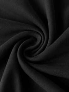 1 pieza Sudadera casual con cuello redondo y estampado para niñas preadolescentes y estudiantes, otoño/primavera - Negro - Ver 6