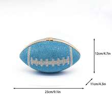 Rugby Chain Women's Bag With Diamond-Encrusted Craft Party Banquet Bag Exquisite Clutch Bag Can Be Carried Across One Shoulder - 藍色 - 查看 4