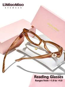LiMiaoMiao Extra Large Oval Vintage Reading Glasses For Women, Clear Transparent Computer Reading Magnifying Glasses +1.0 To +3.5, With Case And Cloth, Suitable As Holiday Gift - Transparent - View 10