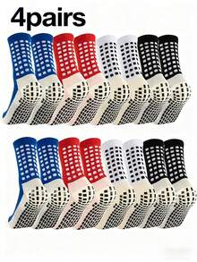 4pairs/6 Pairs/10pairs Men's Soccer Socks Anti Slip Non-Slip Grip Pads For Football Basketball Sports Grip Soccer Socks