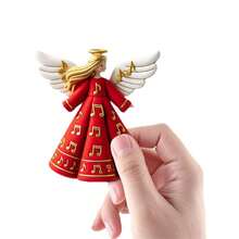 16 adornos navideños planos 2D para árbol de Navidad: colgantes de madera con forma de ángel niña. Decoración navideña para el hogar. - vistoso - Ver 6