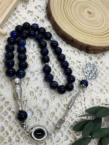 33pcs Muslim Prayer Beads Glass Floral Single Tassel Rosary, Daily Prayer Tasbeeh Bracelet/Necklace - 33 Glass Colors - View 9