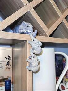 3pcs Cute Elephant Resin Hanging Decorative Ornaments - Home And Room Decor Crafts