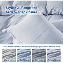 Soft Prewashed California King Duvet Cover Set, 3 Piece, Zipper Closure, 104x98 Inches Duvet Cover And 2 Pillow Shams - No Comforter,  In 2025 - Ice Blue (No Comforter) - View 7