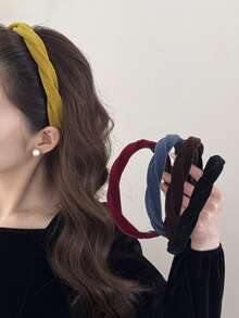 1条纯色休闲针织海绵发带，女士适用，适合日常佩戴，四季皆宜。 - 彩色 - 查看 13