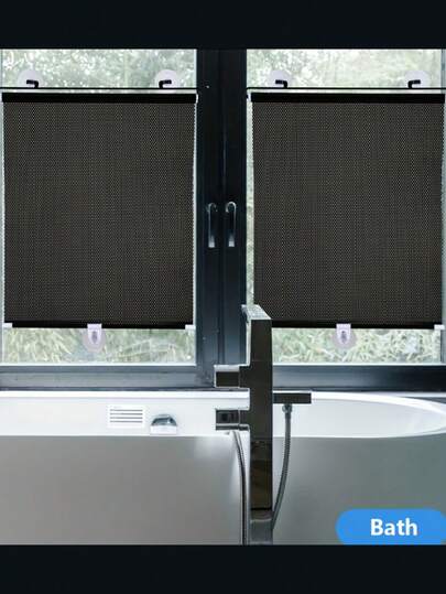 Blackout Roller Blinds Temporary Portable Curtains With Suction Cups, Punch-Free, Sunshade One-Way Mirror Roller Blinds, Daytime Indoor Transparent Visible Roller Blinds, Heat-Controlled Anti-UV Curtains, Blackout PVC Retractable Sunshades, Classic Home Decoration Style, Suitable For Sunshade In Living Rooms, Offices, Doors And Windows, Car Windows, Office Buildings, Restaurants, Bedrooms And Other Scenes.