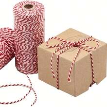 2/5Pcs Christmas Red And White Packaging Rope, 100m Holiday Atmosphere Enhancer! Suitable For Christmas Gift Wrapping, X-Tree Decoration Hanging Cord To Adorn Cozy Scenes, Cozy Scene Setup, Festive Atmosphere, Decorative Cord, Holiday Rope, Sturdy Material, Flexible Cord, Wrapping Cord, Festive String, Party Planners, Craft Enthusiasts - Multicolor - View 6