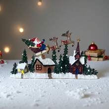 1pc Nordic Creative Resin Christmas Landscape Window Decorations Living Room Crafts Decoration Interior Decoration Home Decor Christmas Decorations Room Decor