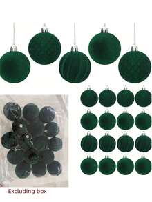 16个天鹅绒圣诞球挂饰，破碎塑料绵羊圣诞树球圣诞装饰节日派对装饰（2.36英寸）不含包装盒家居装饰圣诞装饰房间装饰冬季圣诞装饰家居圣诞礼物圣诞装饰 - 彩色 - 查看 14