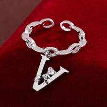 1 chiếc nhẫn điều chỉnh được hình gấu hoạt hình leo chữ, đính đá Cubic Zirconia, dành cho nữ. - Nhiều màu - Xem 30
