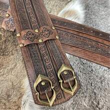 A Medieval Viking Retro Men's And Women's Fashion Wide Belt Waist Belt Halloween Decoration Role Play - A - Xem 10