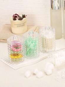 1pc Swab Holder, Makeup Remover Pad Dispenser, Covered Makeup Remover Pad Storage Box, Transparent Cosmetic Organizer, Bathroom Makeup Swab & Pad Holder,Gifts For Women,Christmas Gifts,Gift Ideas For Women - Multicolor - View 4