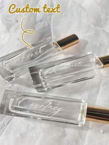 Customization Personalized Engraved Perfume Bottle, Customizable Text, Thick Square Glass Perfume Bottle, Portable Travel Size Empty Bottle, Sample Perfume Bottle, Mother Of The Bride, Bridal Party Gift, Bridesmaid Gift, Bridesmaid Proposal, Personalized Perfume,Multi-Functional,Ornamental,Letter,Exquisite,Stylish,Vintage,Unique,Customized, - 15ml - View 3