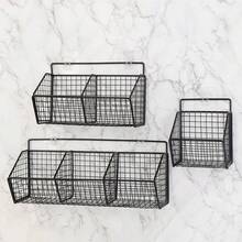 Multi-Function Kitchen Storage Rack, Wall-Mounted Vegetable & Spice Organizer Rack, Hanging Basket For Food Storage Kitchen Items Kitchen Accessories Kitchen Tools - Multicolor - View 1