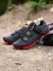 男女通用，夜光骑行运动鞋，MTB 山地自行车鞋，休闲跑步轻便时尚步行户外自行车鞋，徒步鞋 - 紅色 - 查看 3