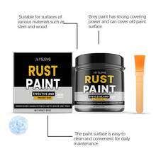 Gray Anti-Rust Paint, Home Use Waterproof, Weather-Resistant, Durable Metal Paint For Renovation - Black - View 9