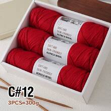 3pcs/Pack Chunky Hand Knitting Yarn, Alpaca Knitted Blend Thick Yarn For Sweater, Scarf, Jacket DIY