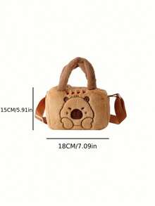 Adorable Plush Capybara Crossbody Bag For Girls - Lightweight, Foldable Shoulder & Phone Purse With Adjustable Strap, Perfect For Outings And Parties - Multicolor - View 6