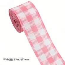 1 Roll Christmas Satin Ribbon (2.5 Inch*5 Yards), Variety Of Designs To Choose From - Polka Dot, Snowman, Snowflake, Santa, Tree, Craft Ribbon, Glitter Gold Wired Fabric Ribbon, For Christmas Crafts, Wedding Decorations, Bow Making, Party Decor - Multicolor - View 18